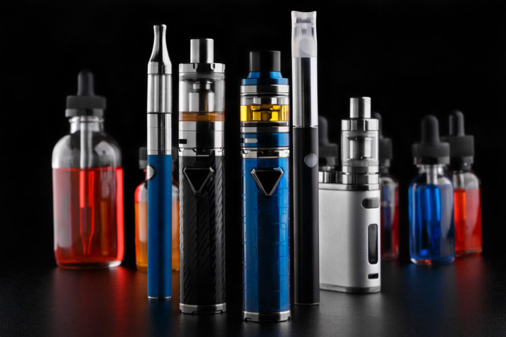 A selection of vape devices & electronic cigarettes
